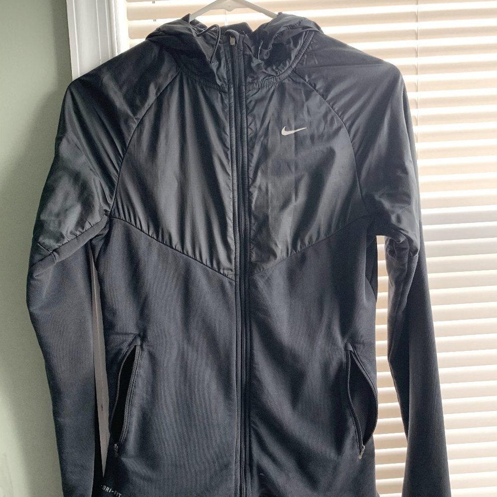 Fitted Nike Zip Up Jacket Hoodie - black, Nike